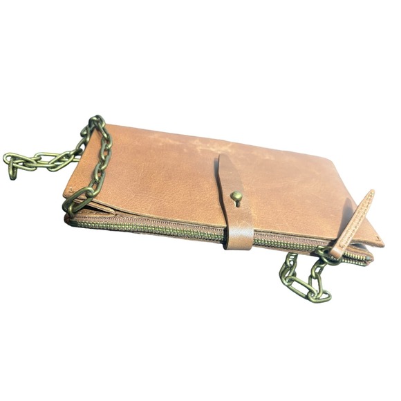 Madewell‎ NWT The Transport Accordion Crossbody in English Saddle Leather - Picture 3 of 5